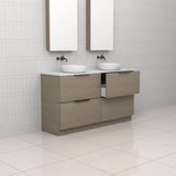 Celeste Duo - 1500mm Smoked Ash Freestanding Vanity