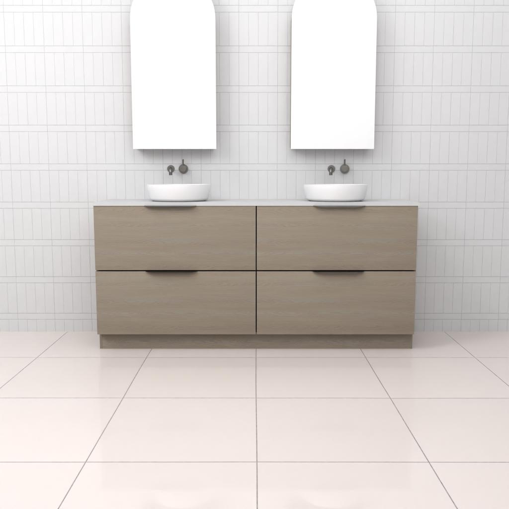 Celeste Duo - 1800mm Smoked Ash Freestanding Vanity
