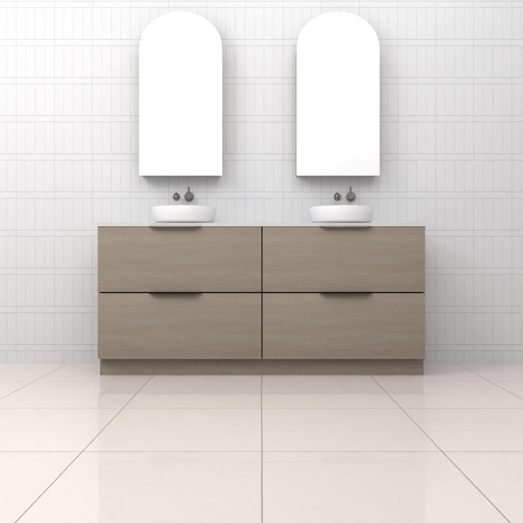 Celeste Duo - 1800mm Smoked Ash Freestanding Vanity