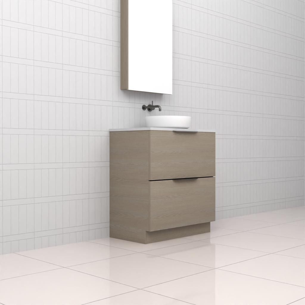 Celeste Duo - 750mm Smoked Ash Freestanding Vanity