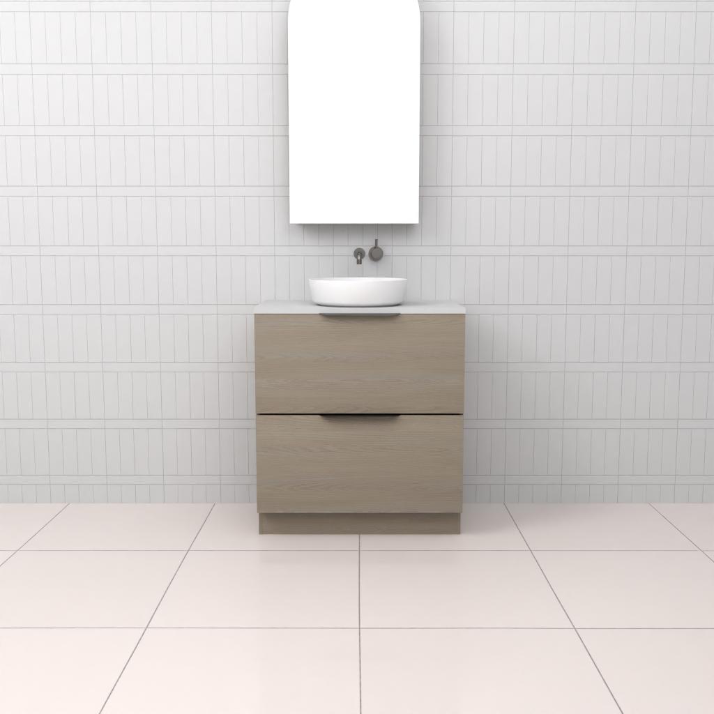Celeste Duo - 750mm Smoked Ash Freestanding Vanity