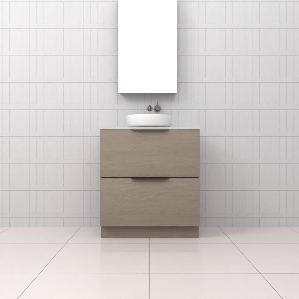 Celeste Duo - 750mm Smoked Ash Freestanding Vanity