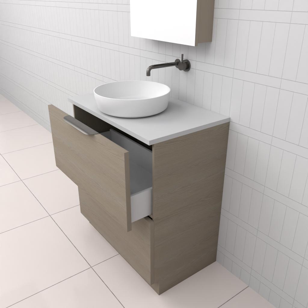 Celeste Duo - 750mm Smoked Ash Freestanding Vanity