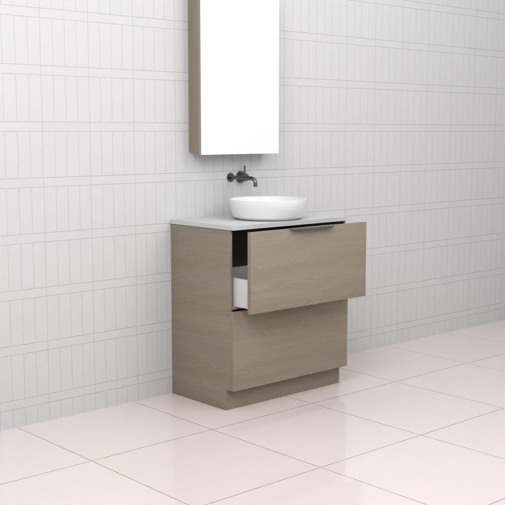 Celeste Duo - 750mm Smoked Ash Freestanding Vanity