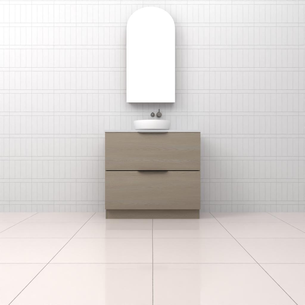 Celeste Duo - 900mm Smoked Ash Freestanding Vanity