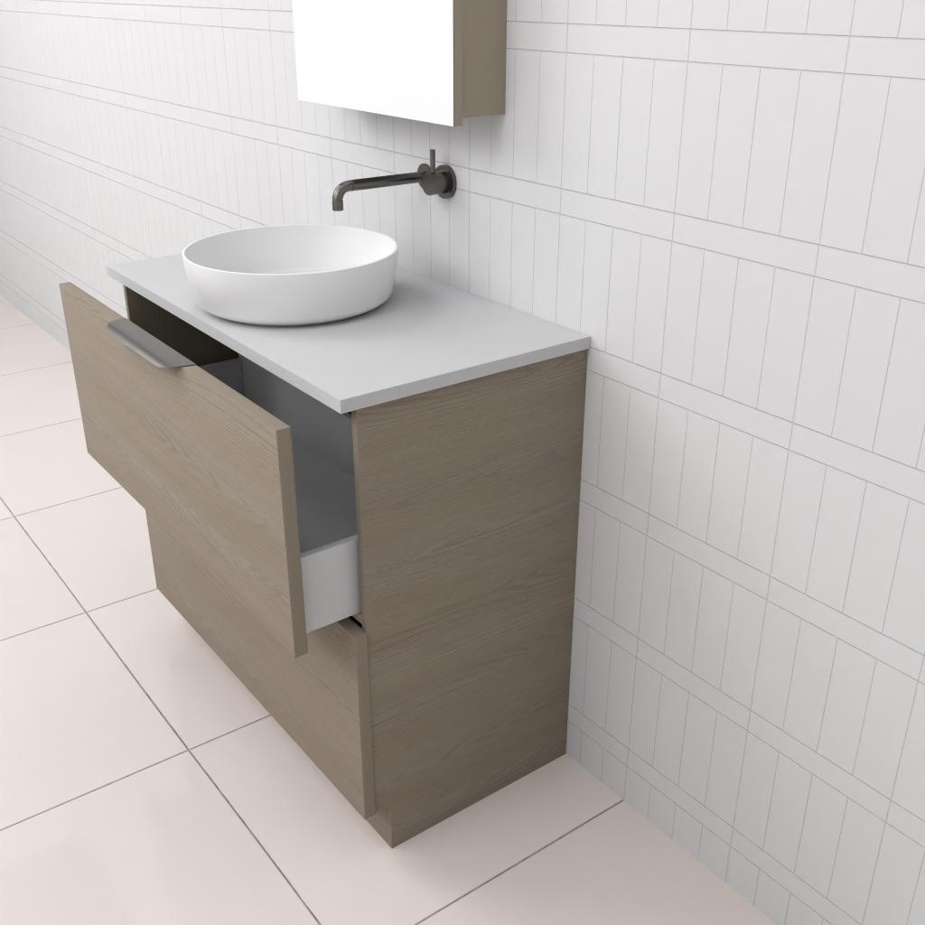 Celeste Duo - 900mm Smoked Ash Freestanding Vanity