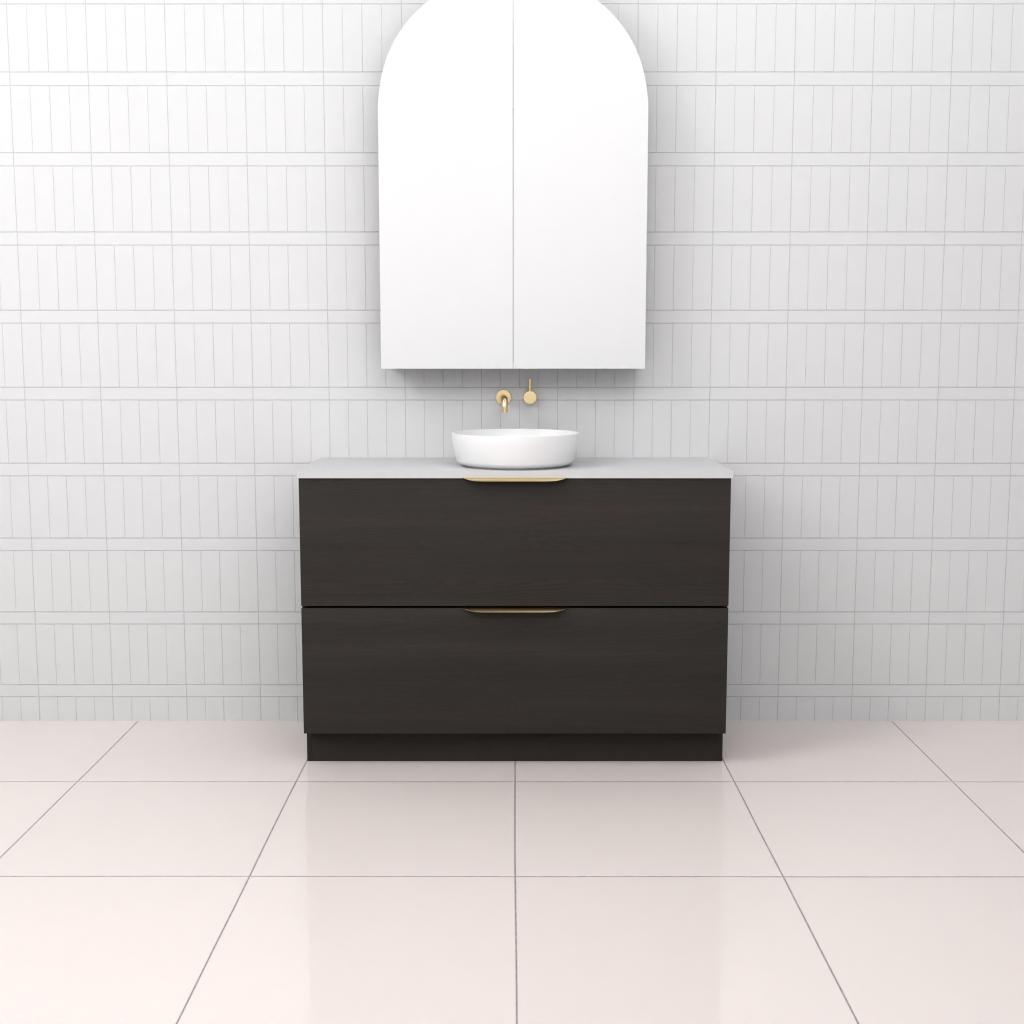 Celeste Duo - 1200mm Smoked Onyx Freestanding Vanity