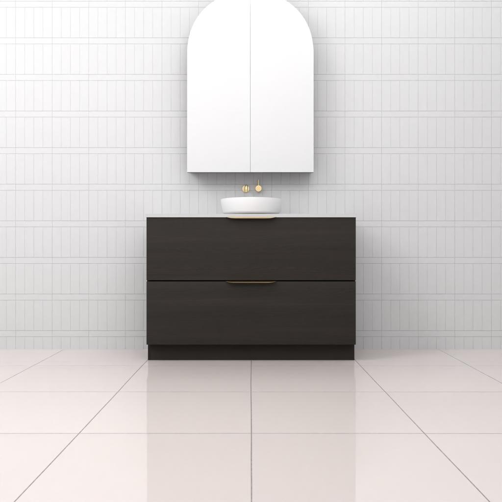 Celeste Duo - 1200mm Smoked Onyx Freestanding Vanity
