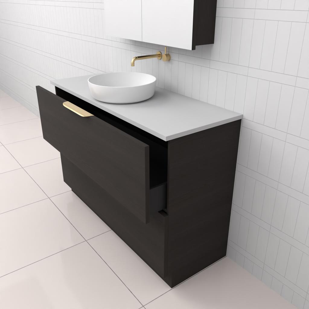 Celeste Duo - 1200mm Smoked Onyx Freestanding Vanity