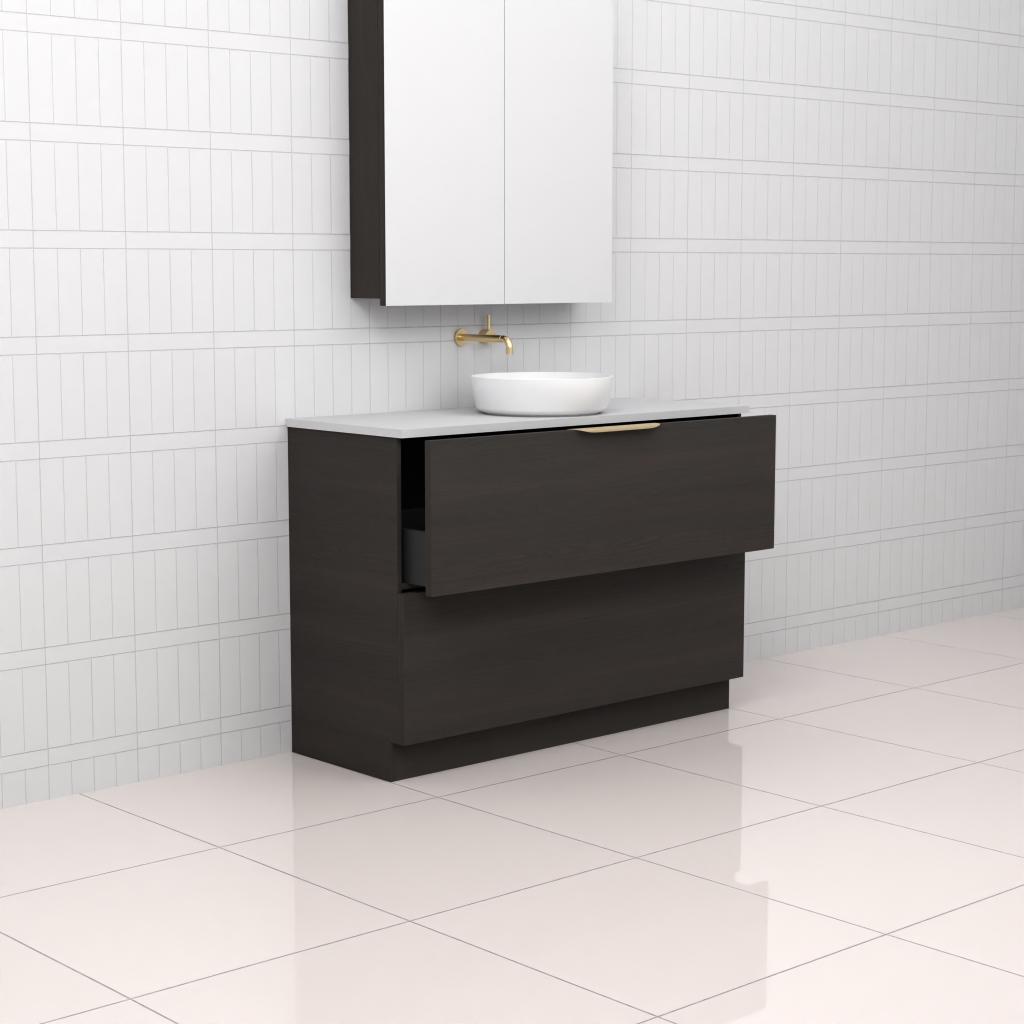Celeste Duo - 1200mm Smoked Onyx Freestanding Vanity