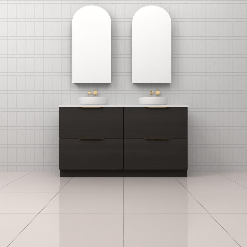 Celeste Duo - 1500mm Smoked Onyx Freestanding Vanity