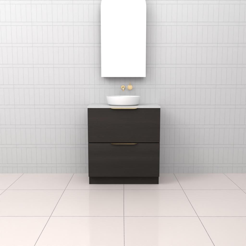 Celeste Duo - 750mm Smoked Onyx Freestanding Vanity