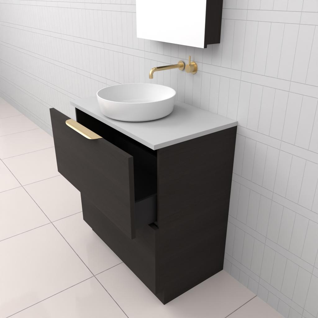 Celeste Duo - 750mm Smoked Onyx Freestanding Vanity
