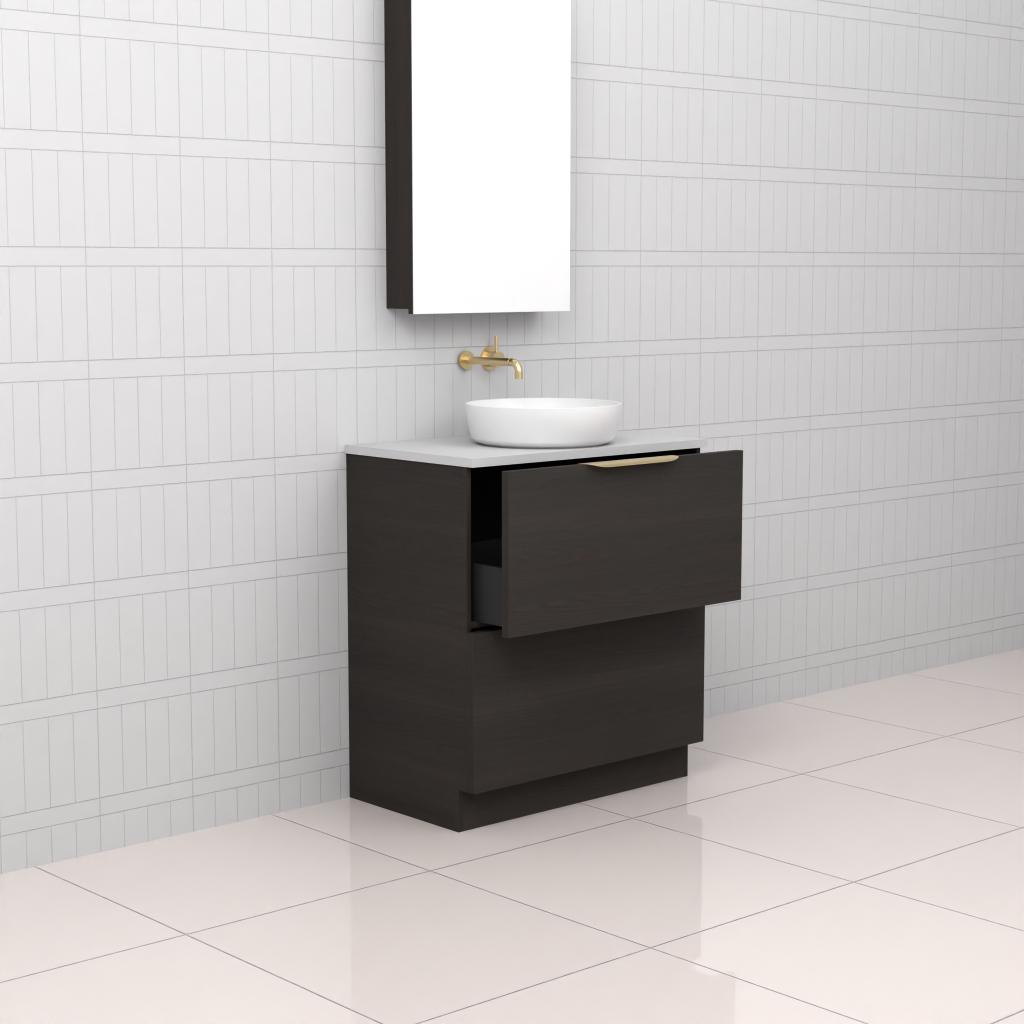 Celeste Duo - 750mm Smoked Onyx Freestanding Vanity