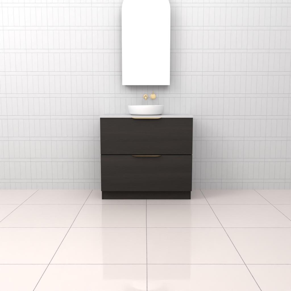Celeste Duo - 900mm Smoked Onyx Freestanding Vanity