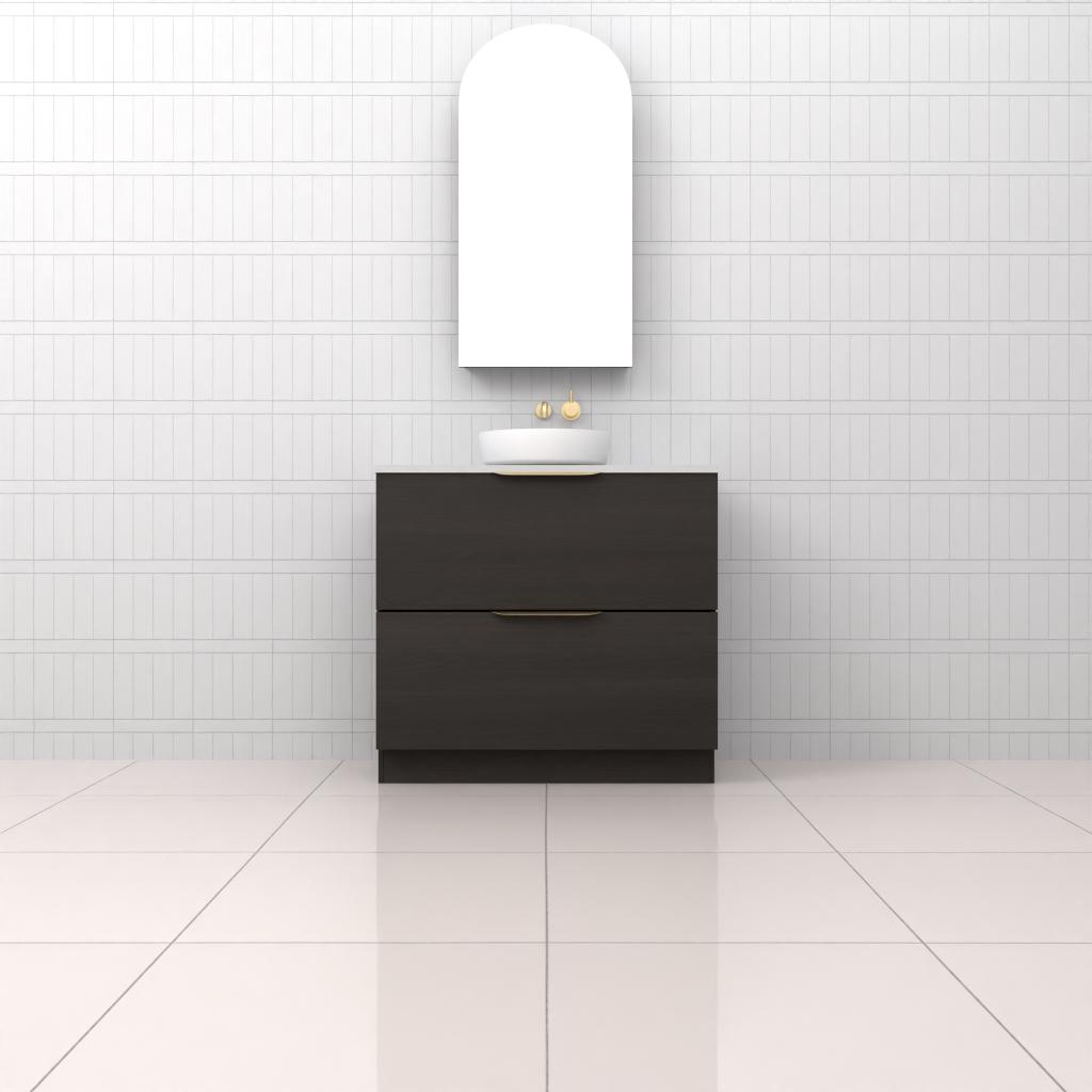 Celeste Duo - 900mm Smoked Onyx Freestanding Vanity