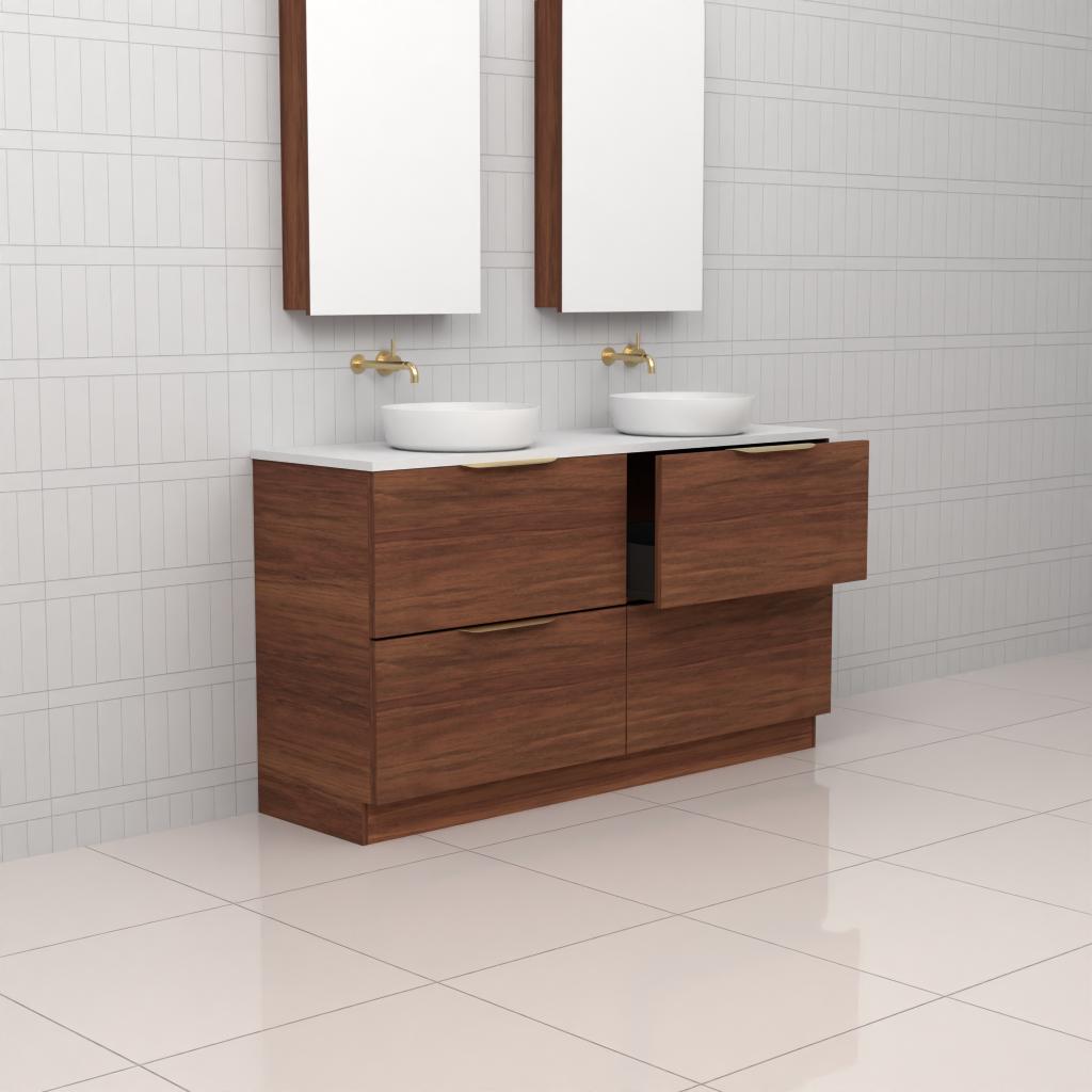 Celeste Duo - 1500mm Tasmanian Blackwood Freestanding Vanity