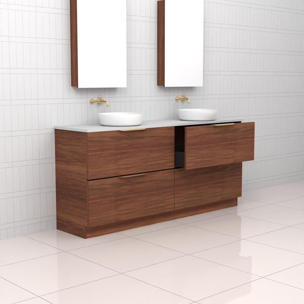 Celeste Duo - 1800mm Tasmanian Blackwood Freestanding Vanity