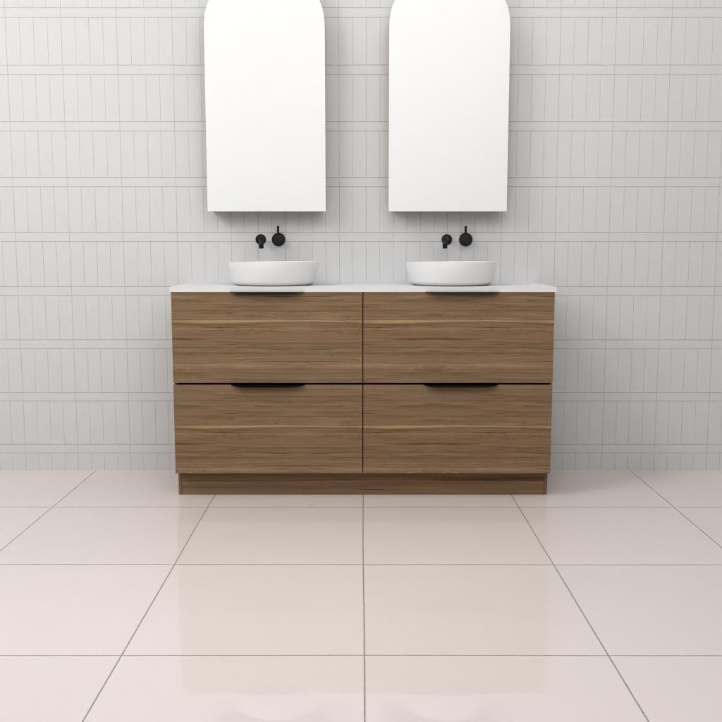 Celeste Duo - 1500mm Tuscan Oak Freestanding Vanity