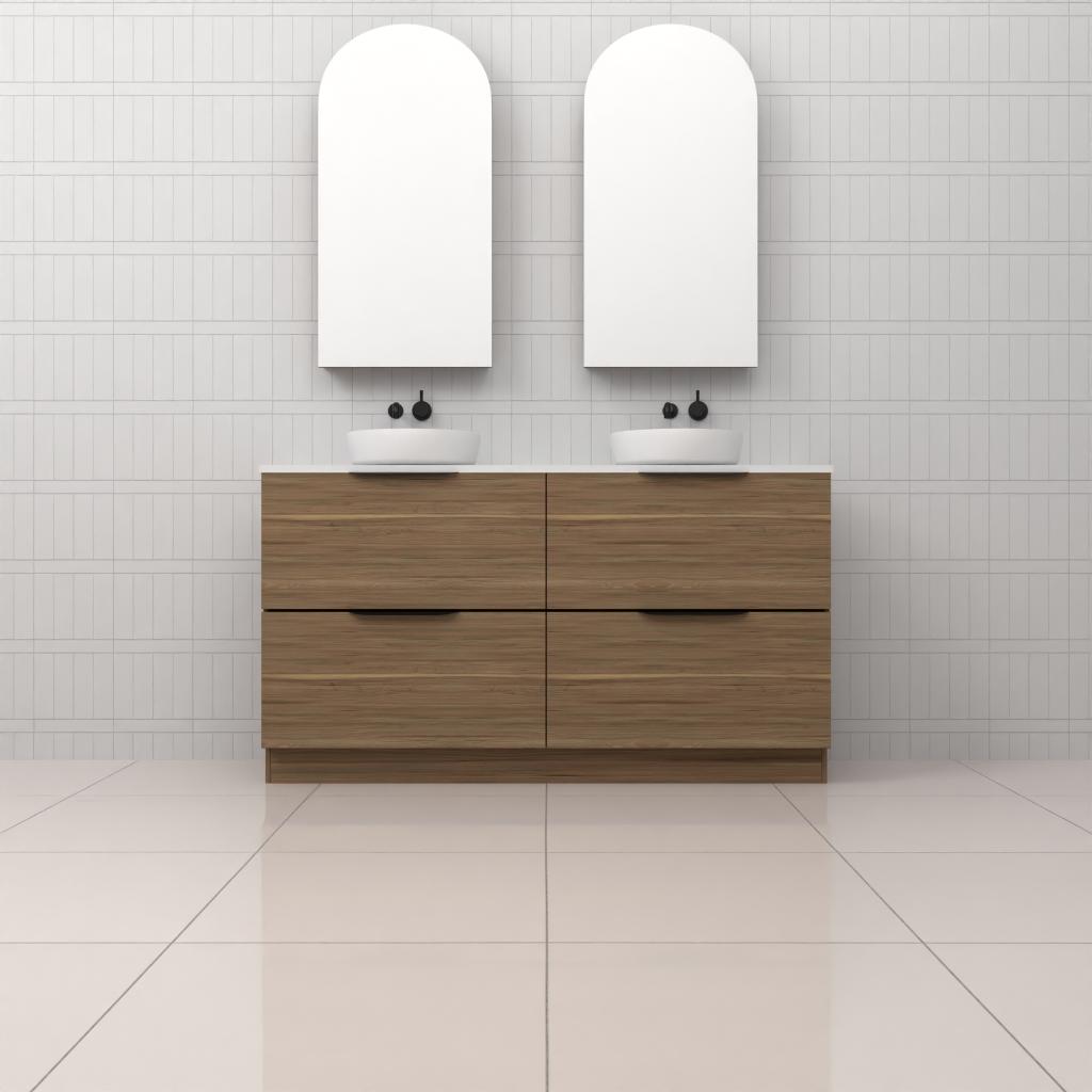 Celeste Duo - 1500mm Tuscan Oak Freestanding Vanity
