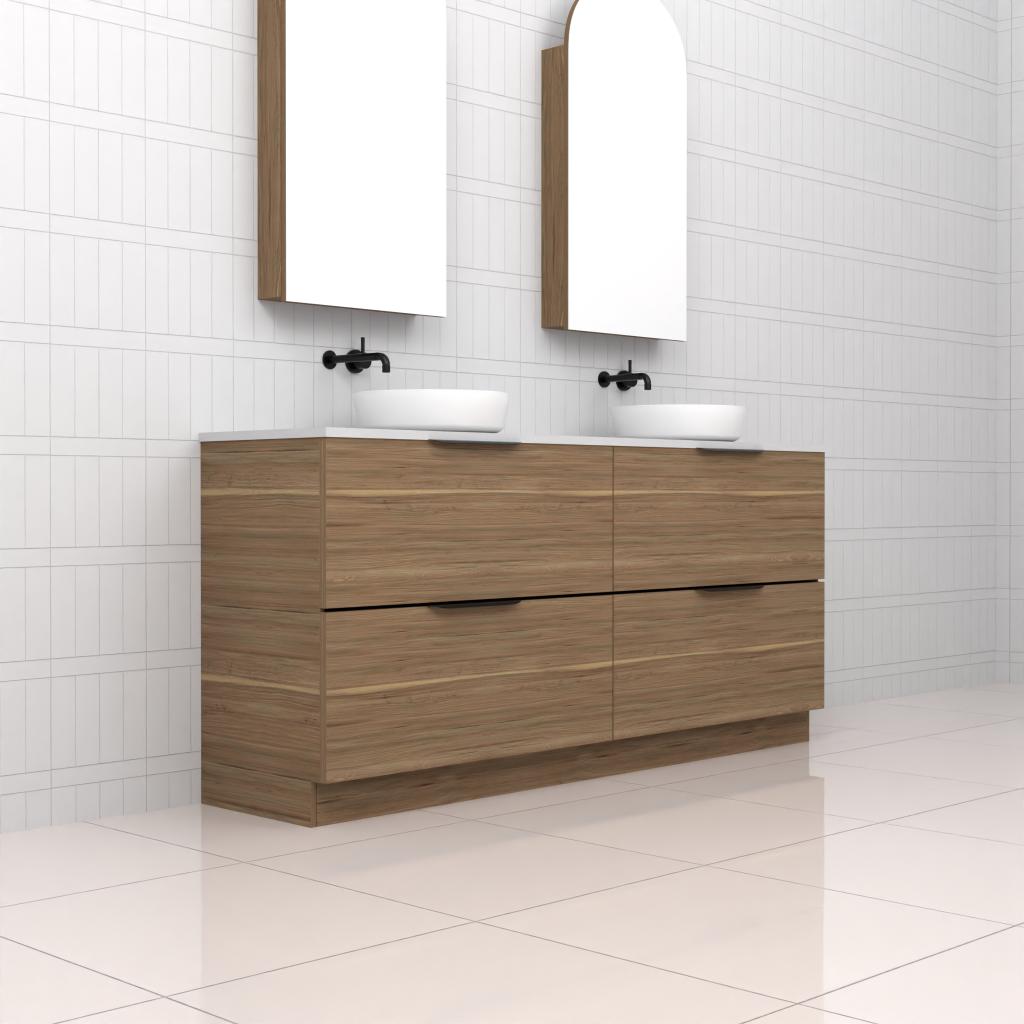 Celeste Duo - 1800mm Tuscan Oak Freestanding Vanity