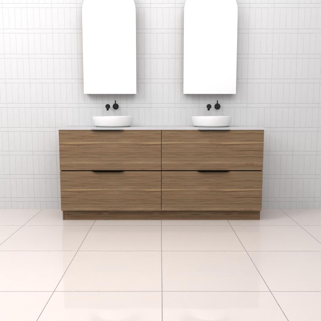 Celeste Duo - 1800mm Tuscan Oak Freestanding Vanity