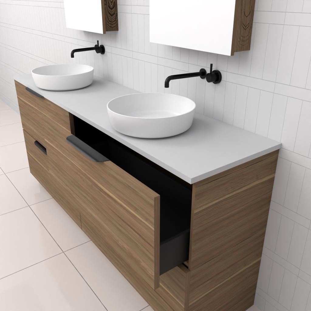 Celeste Duo - 1800mm Tuscan Oak Freestanding Vanity
