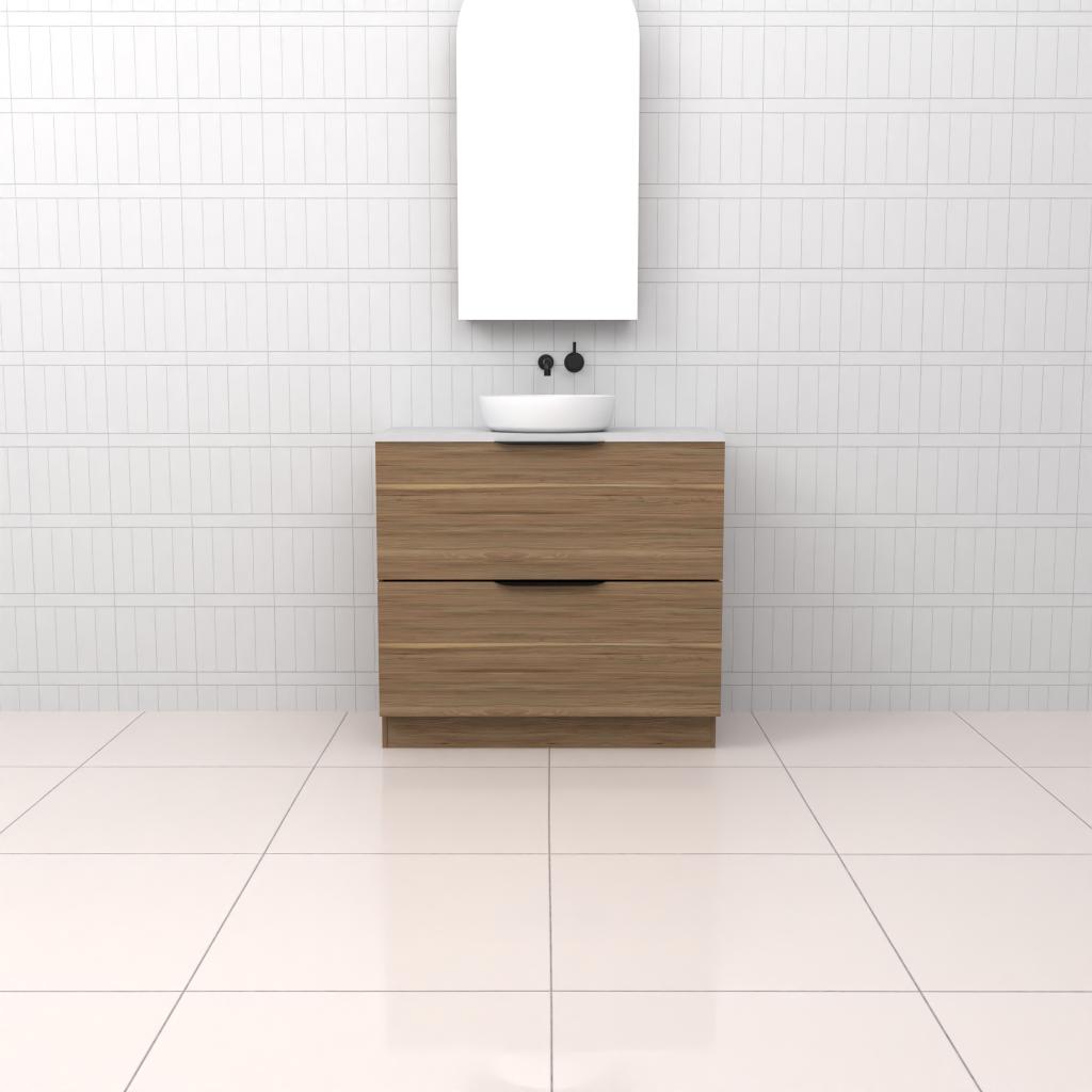 Celeste Duo - 900mm Tuscan Oak Freestanding Vanity