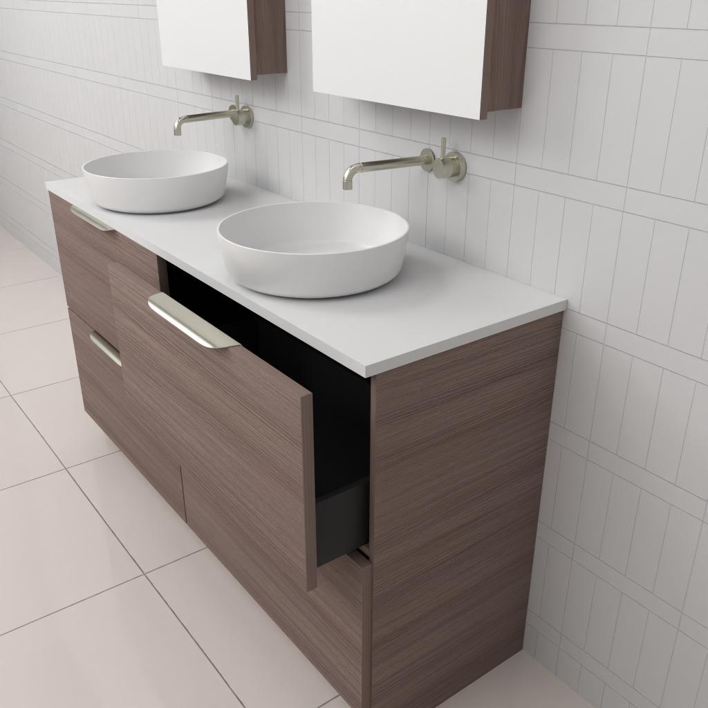 Celeste Duo - 1500mm Urban Oak Freestanding Vanity