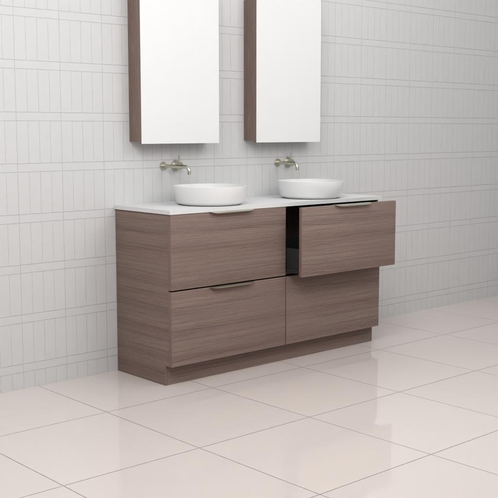 Celeste Duo - 1500mm Urban Oak Freestanding Vanity