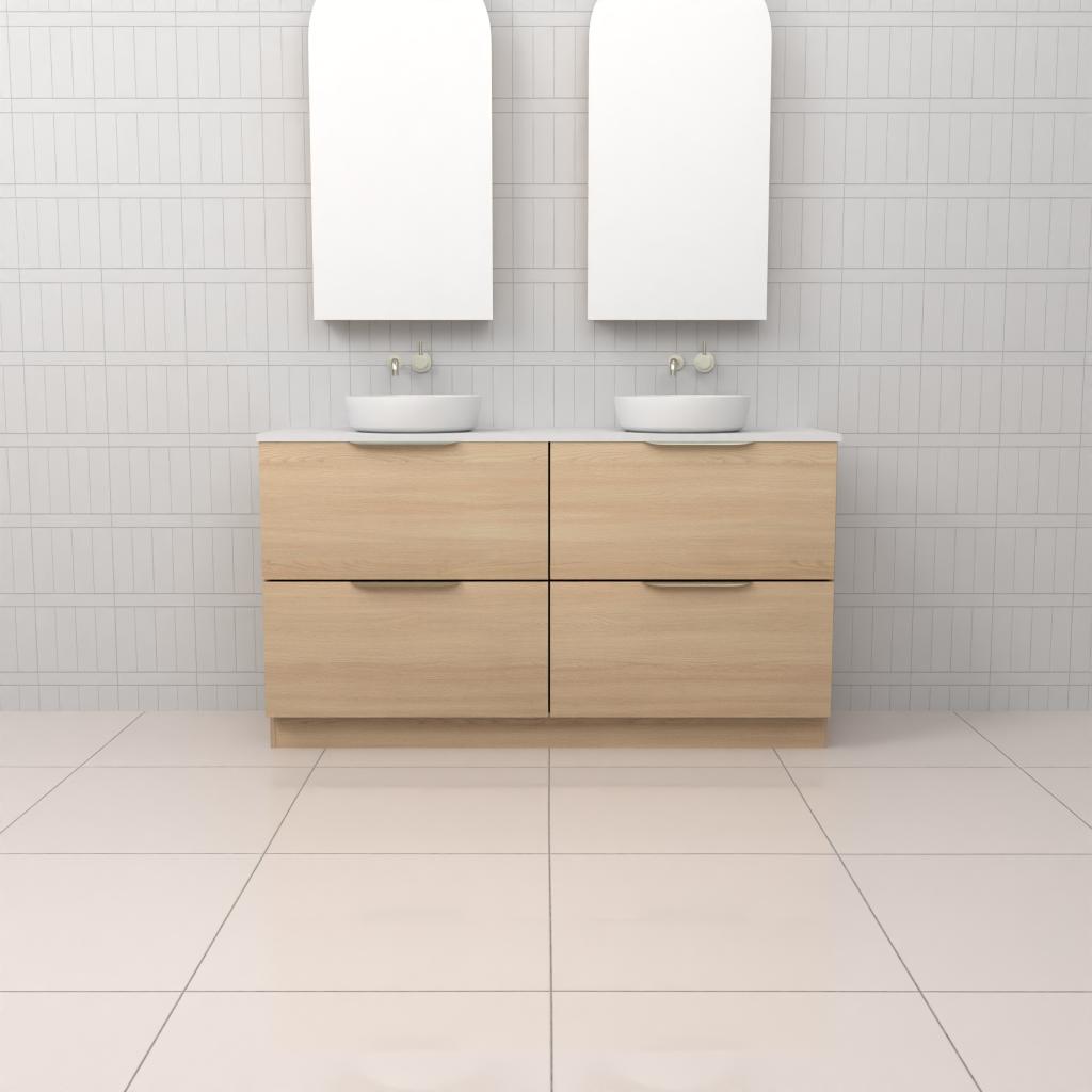 Celeste Duo - 1500mm Vero Oak Freestanding Vanity