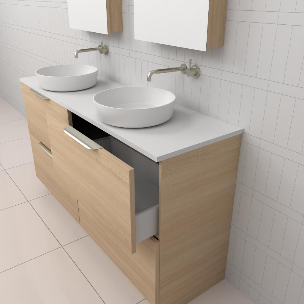 Celeste Duo - 1500mm Vero Oak Freestanding Vanity
