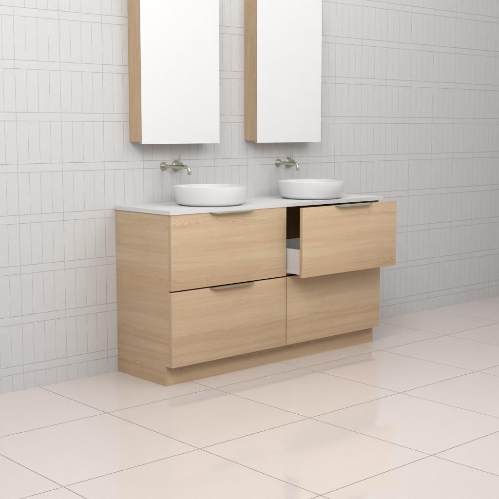 Celeste Duo - 1500mm Vero Oak Freestanding Vanity