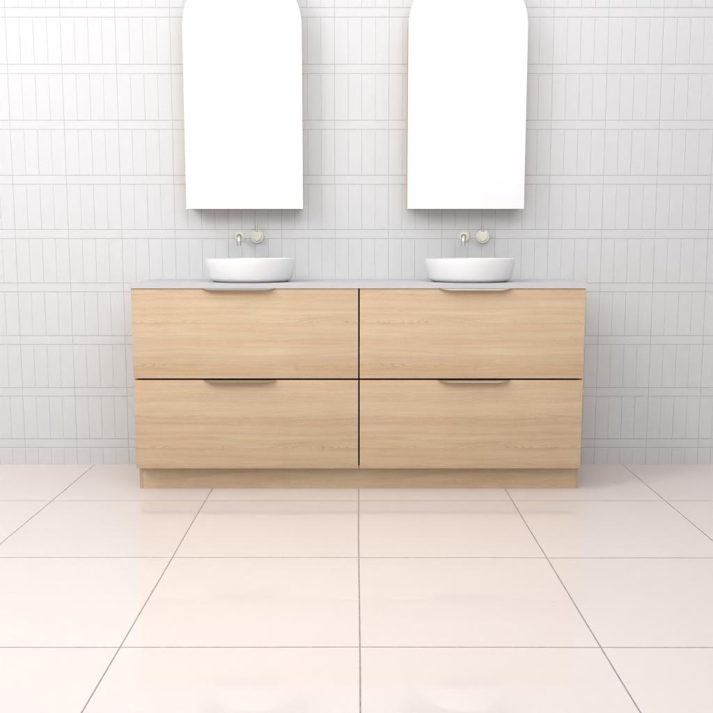 Celeste Duo - 1800mm Vero Oak Freestanding Vanity