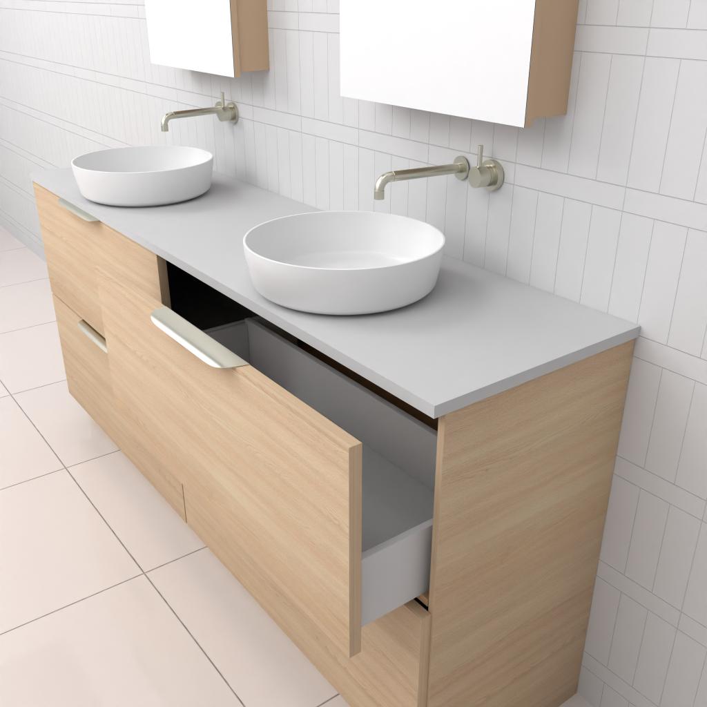 Celeste Duo - 1800mm Vero Oak Freestanding Vanity