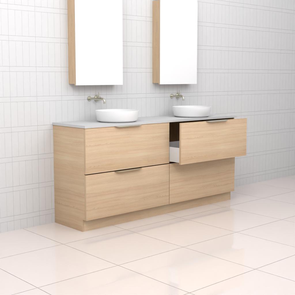 Celeste Duo - 1800mm Vero Oak Freestanding Vanity