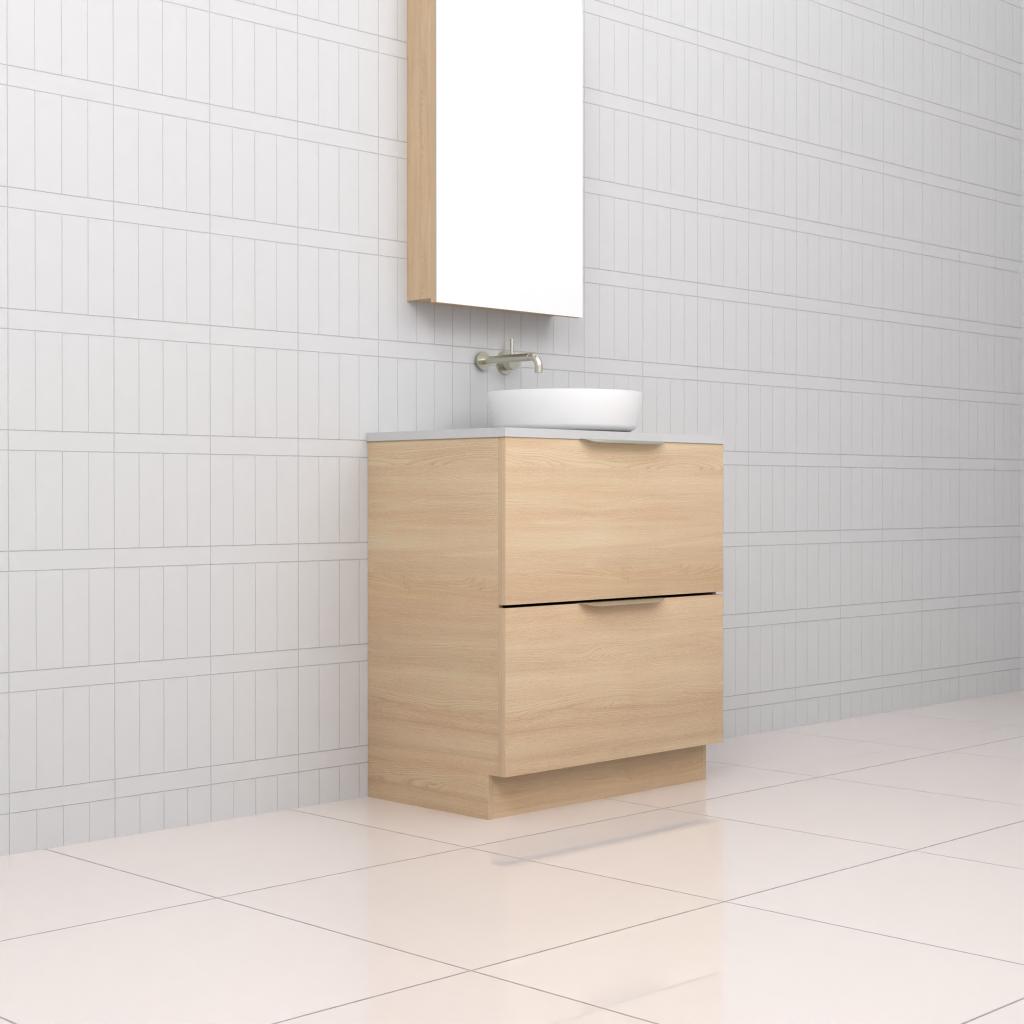 Celeste Duo - 750mm Vero Oak Freestanding Vanity