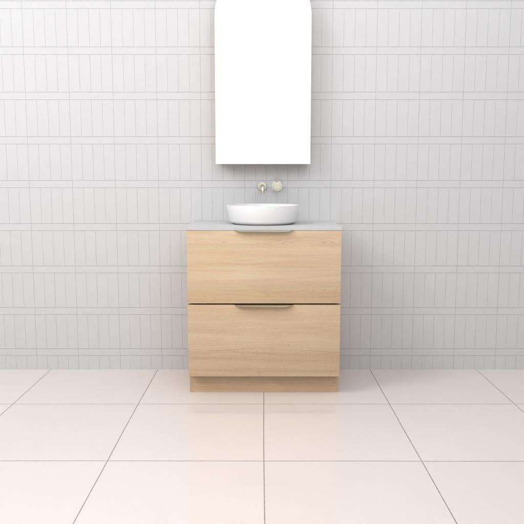 Celeste Duo - 750mm Vero Oak Freestanding Vanity