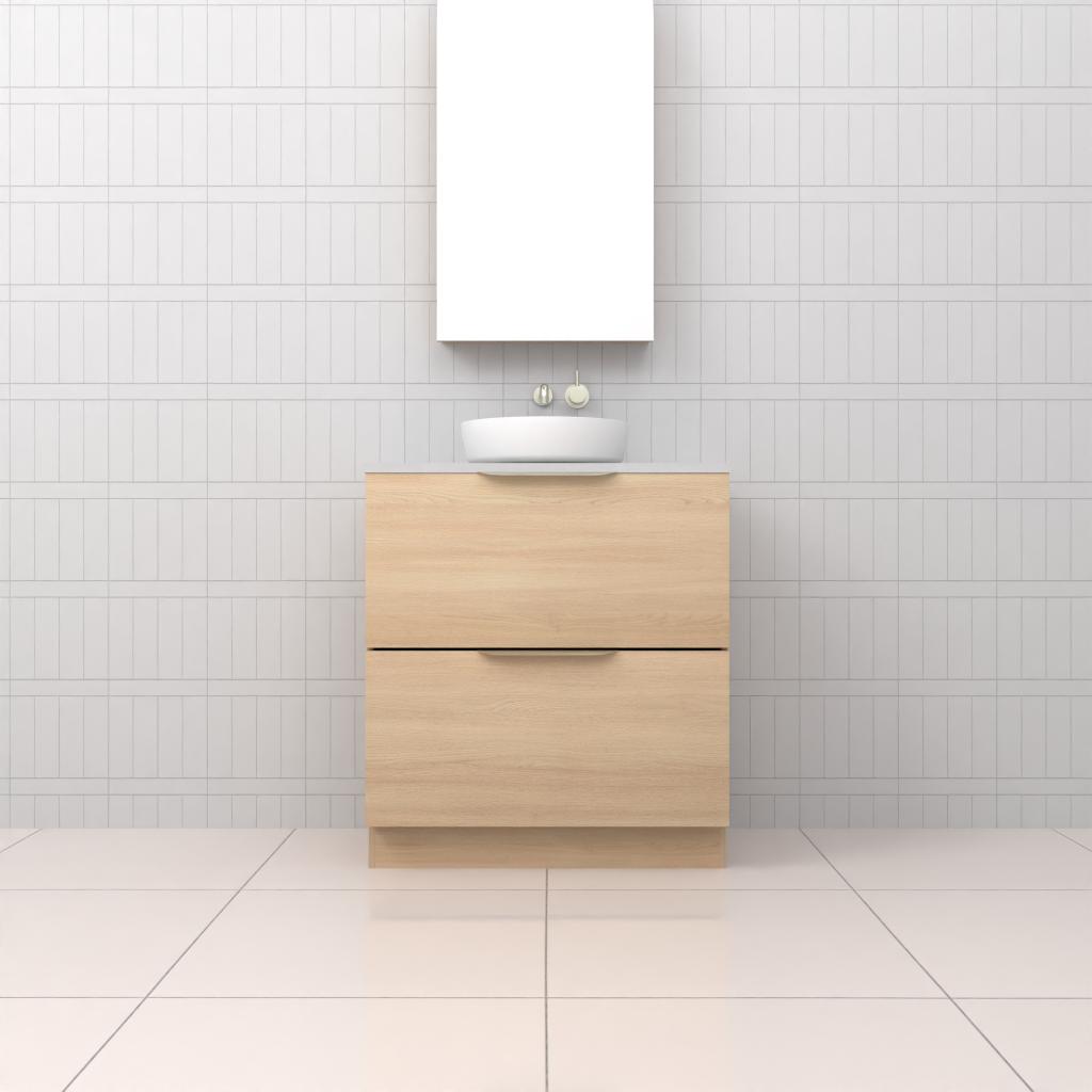 Celeste Duo - 750mm Vero Oak Freestanding Vanity