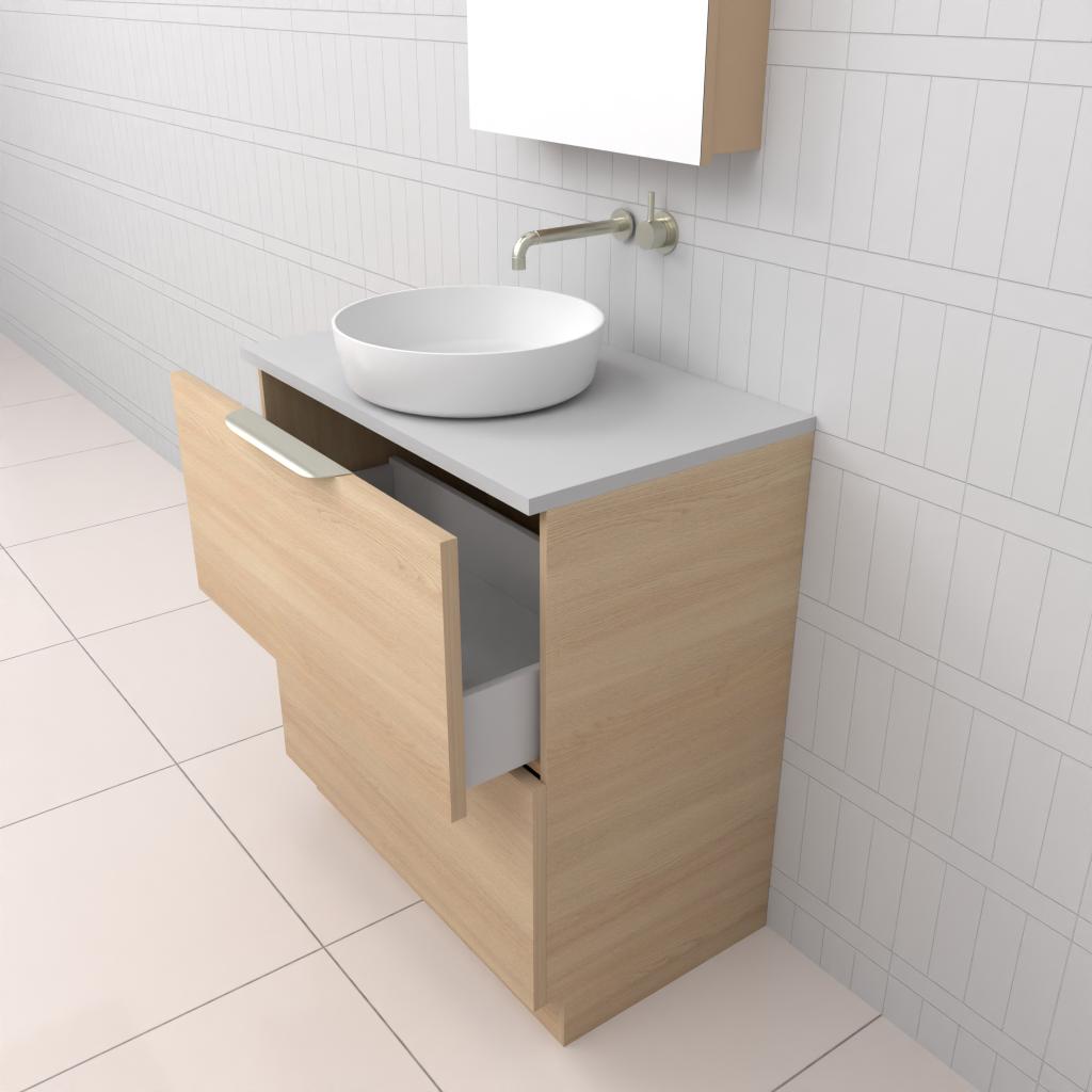 Celeste Duo - 750mm Vero Oak Freestanding Vanity