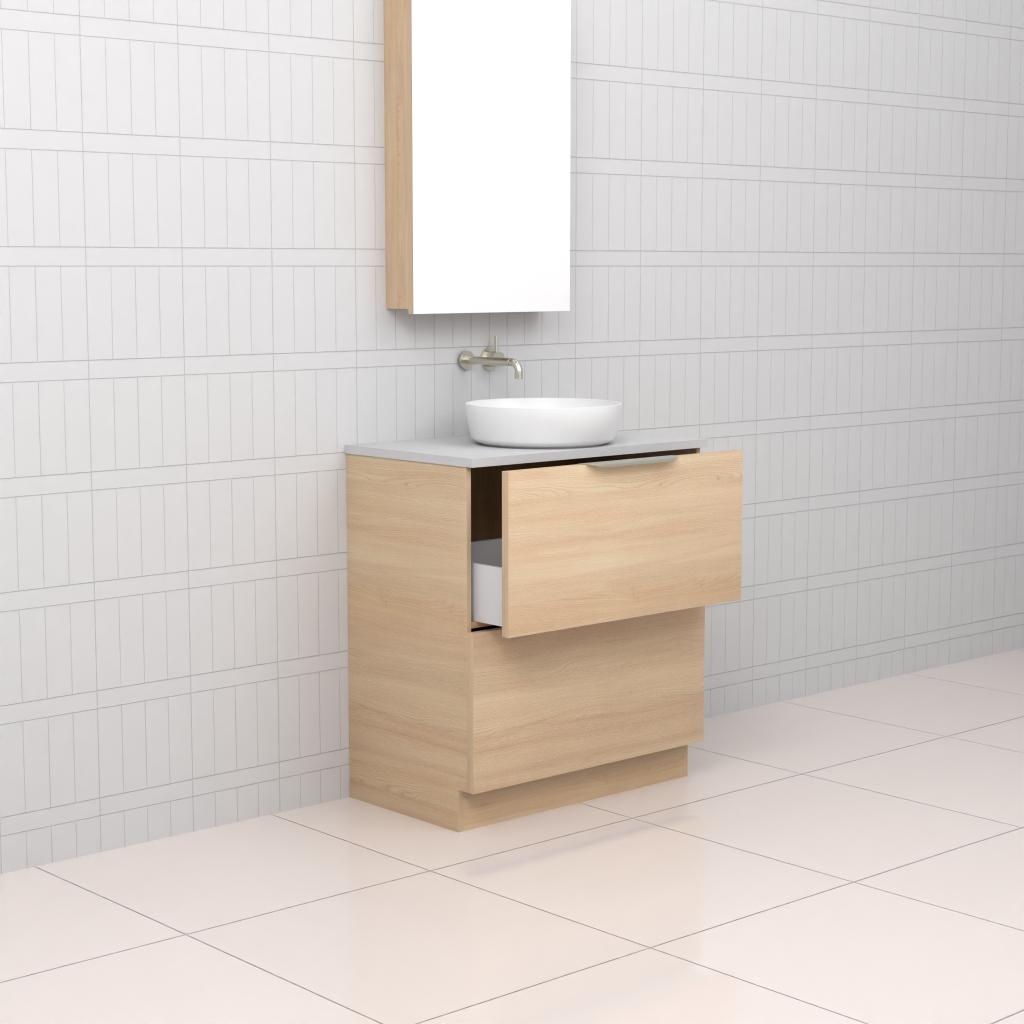 Celeste Duo - 750mm Vero Oak Freestanding Vanity