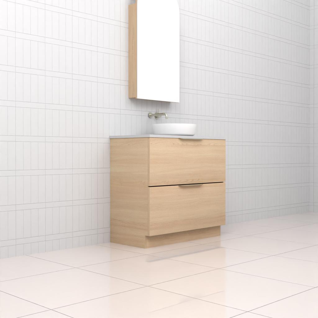 Celeste Duo - 900mm Vero Oak Freestanding Vanity