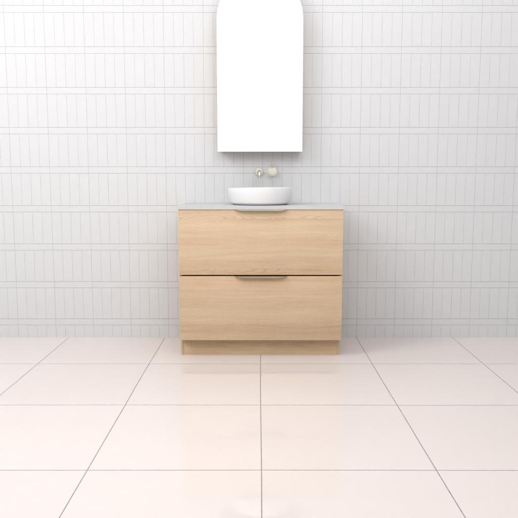 Celeste Duo - 900mm Vero Oak Freestanding Vanity
