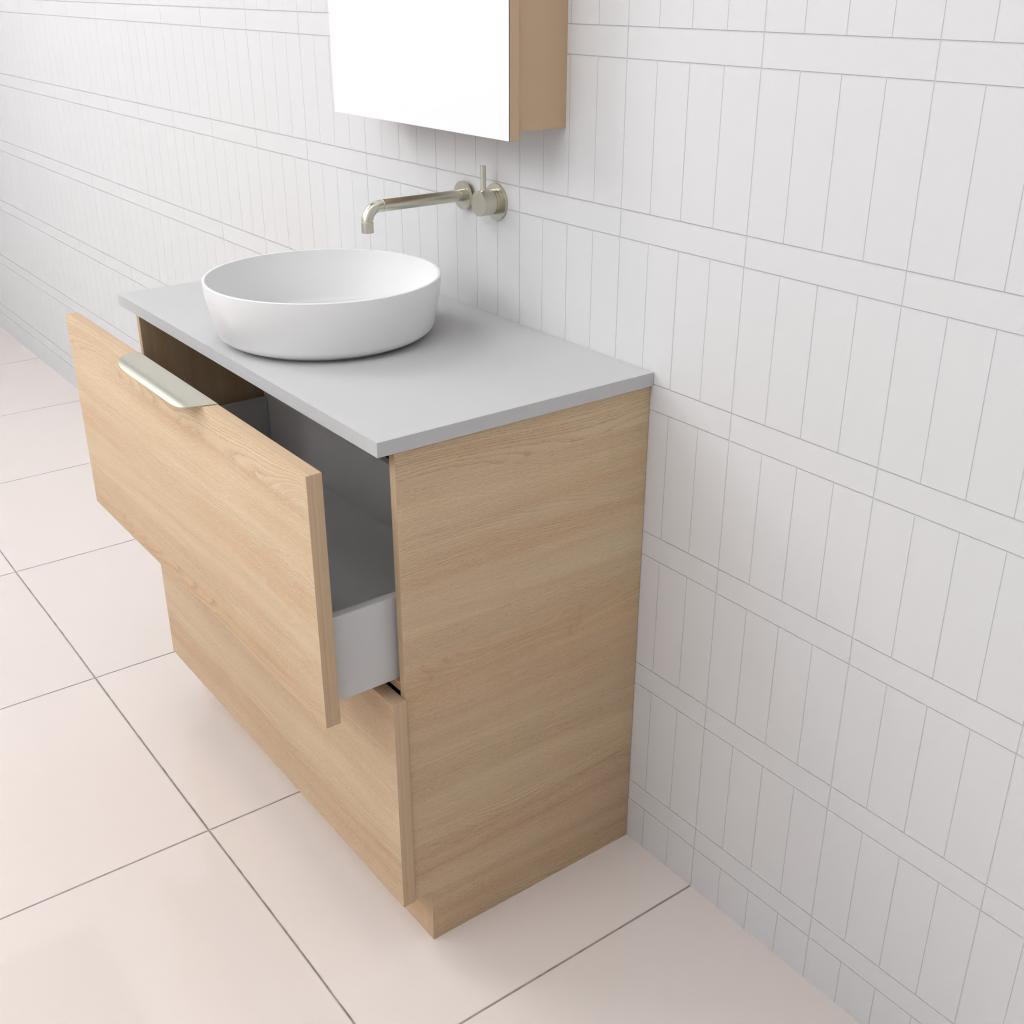 Celeste Duo - 900mm Vero Oak Freestanding Vanity