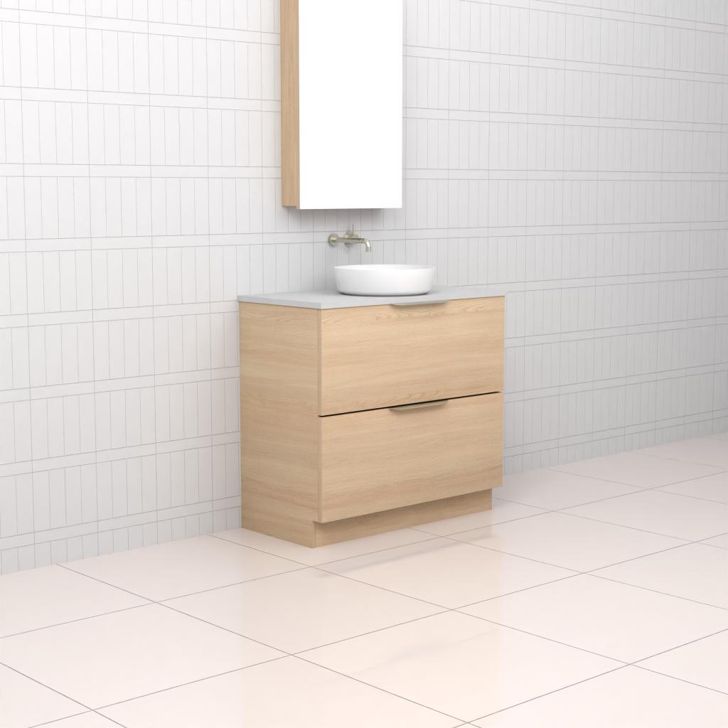 Celeste Duo - 900mm Vero Oak Freestanding Vanity