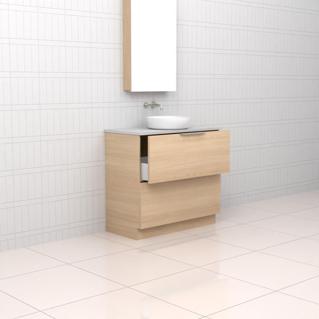 Celeste Duo - 900mm Vero Oak Freestanding Vanity
