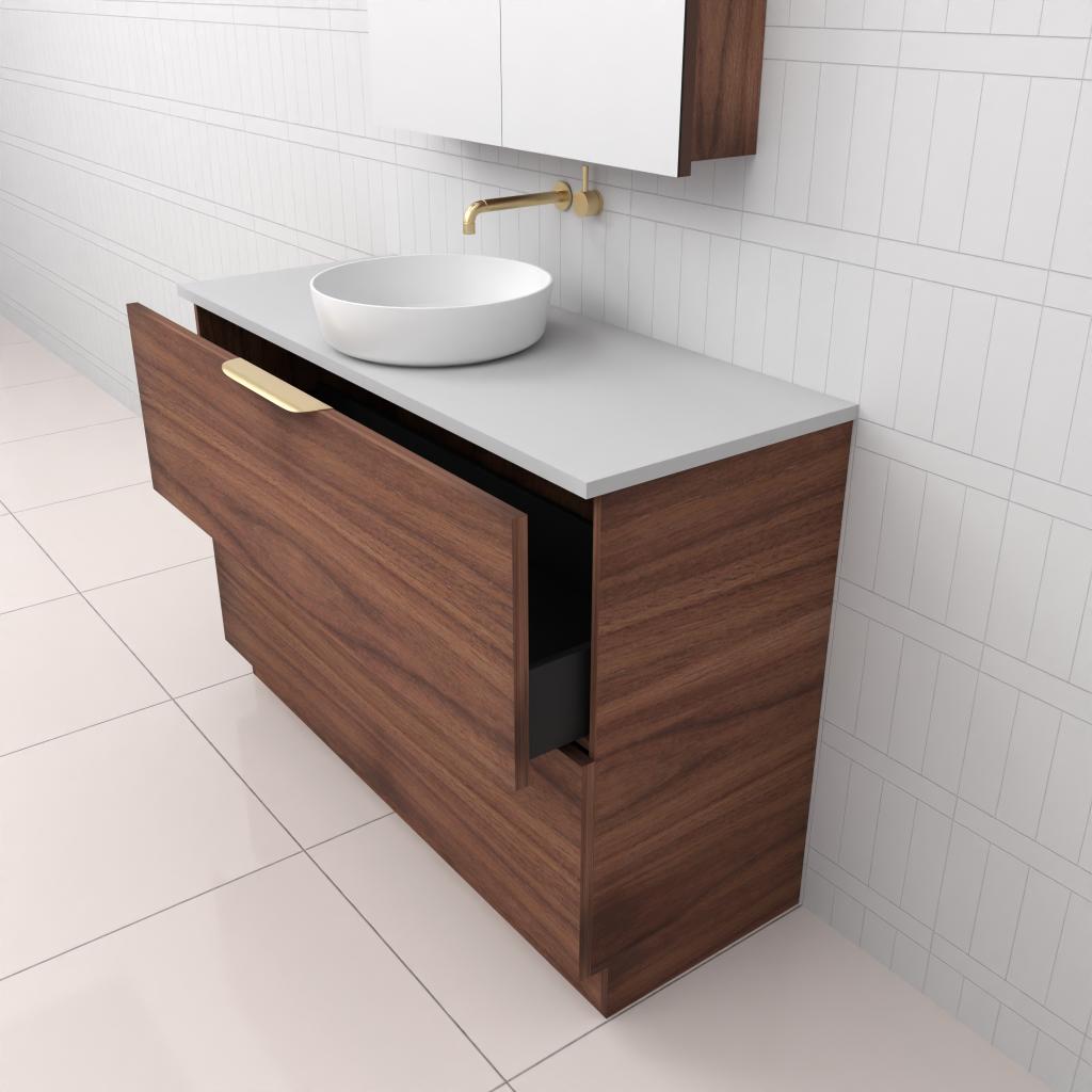 Celeste Duo - 1200mm Walnut Freestanding Vanity