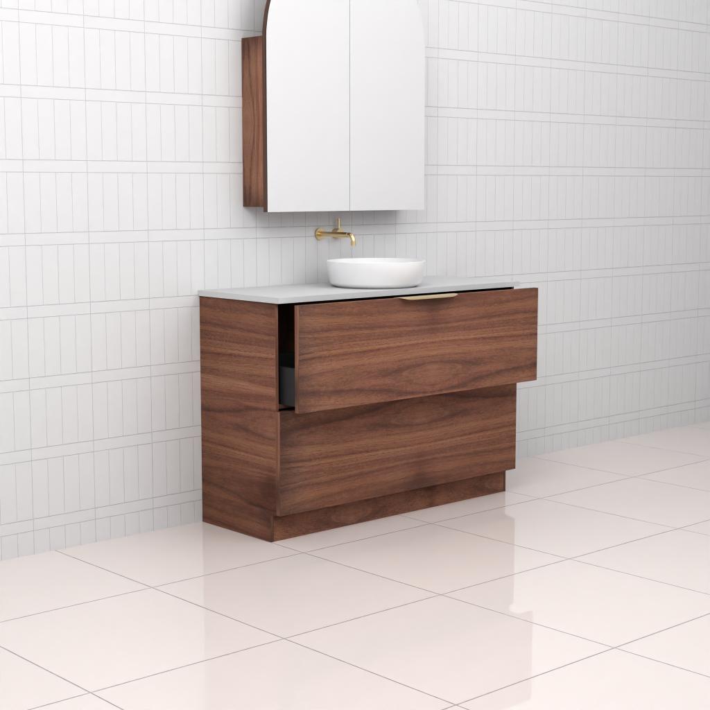Celeste Duo - 1200mm Walnut Freestanding Vanity
