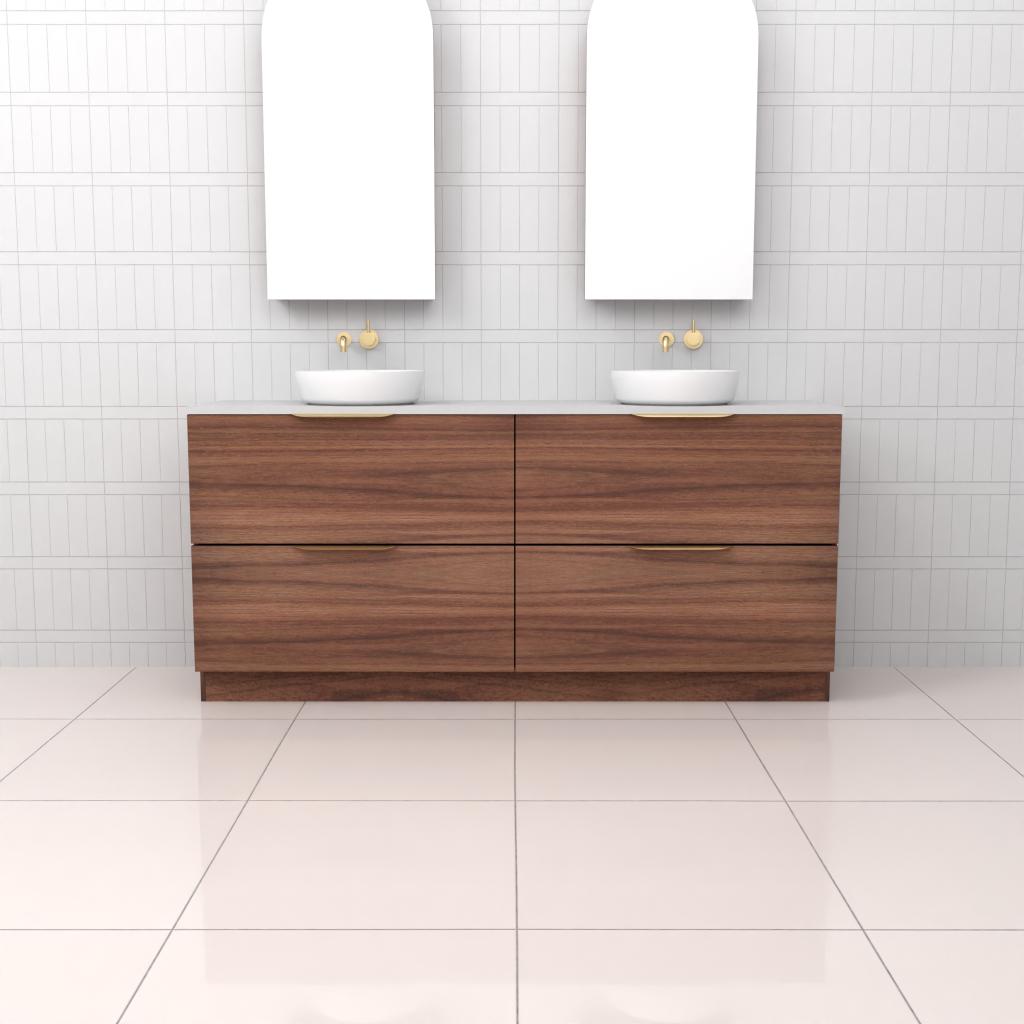 Celeste Duo - 1800mm Walnut Freestanding Vanity
