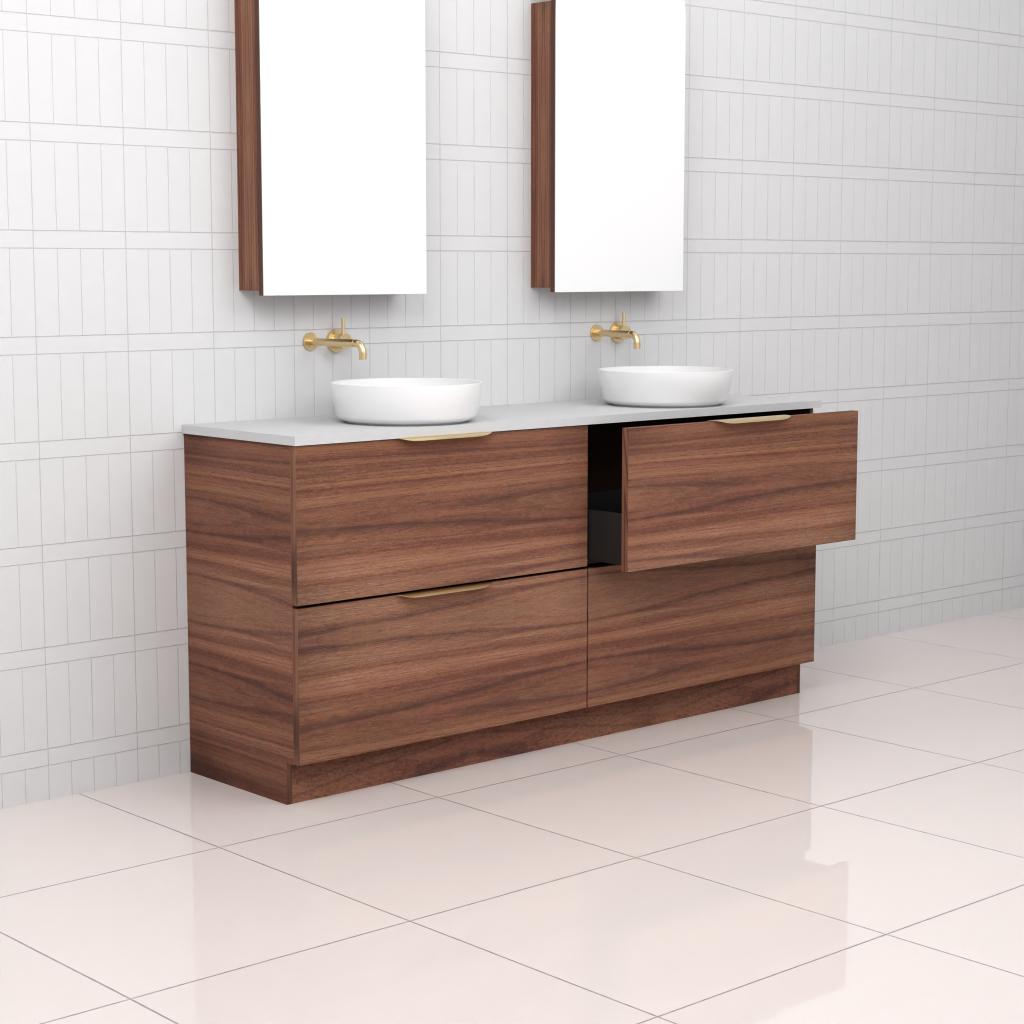 Celeste Duo - 1800mm Walnut Freestanding Vanity